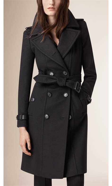 burberry wollmantel schwarz|Burberry Trench Coats for Women .